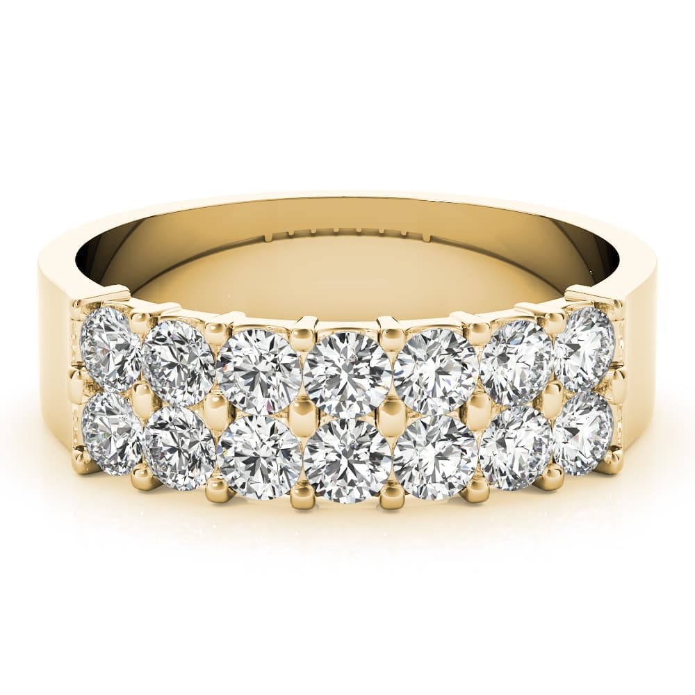 Two Row Band (0.91 ct. tw.), On hand view in yellow gold