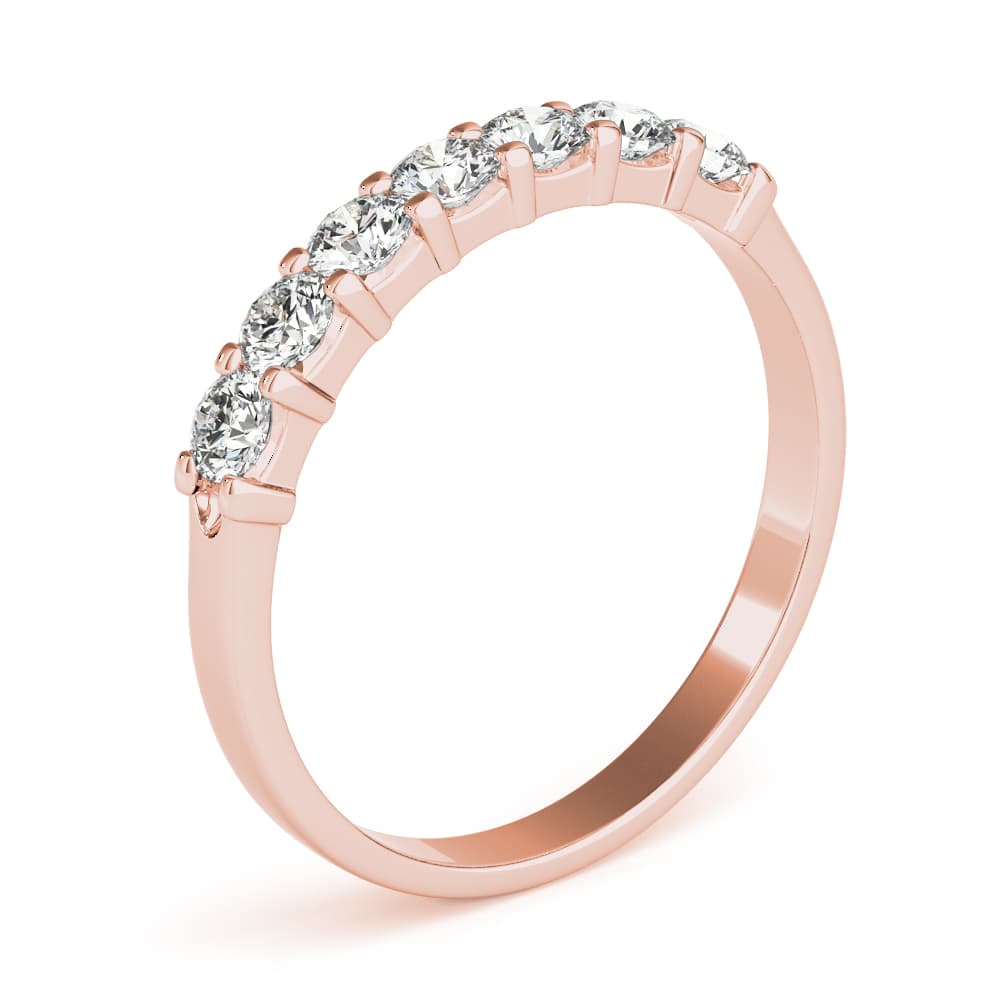 Shared Prong Wedding Band (0.46 ct. tw.), Angle view in rose gold