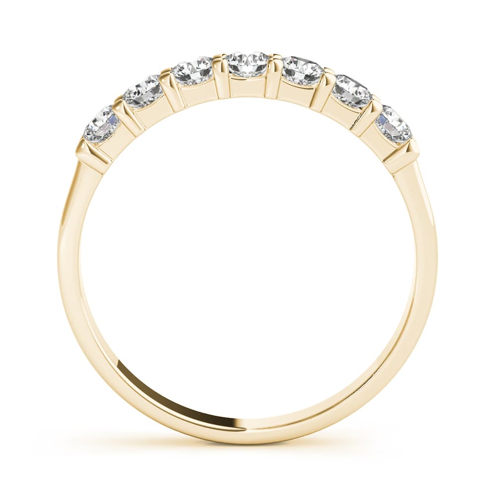 Shared Prong Wedding Band (0.46 ct. tw.), Side view in yellow gold