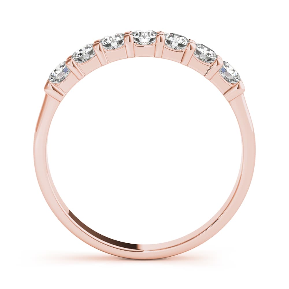 Shared Prong Wedding Band (0.46 ct. tw.), Side view in rose gold