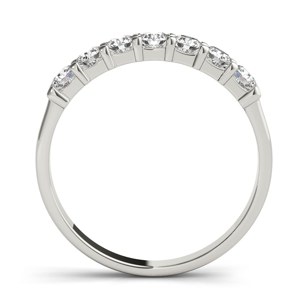 Shared Prong Wedding Band (0.46 ct. tw.), Side view in white gold or platinum