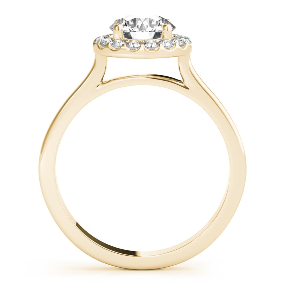 Round Halo Engagement Ring, style 85127, Side view in yellow gold