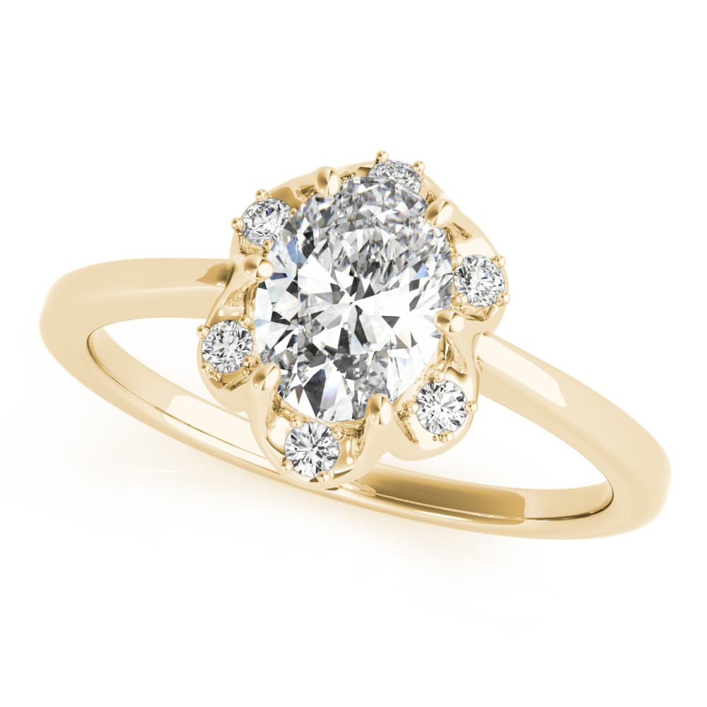 Fashion Rings Oval, style 85128, Front view in yellow gold