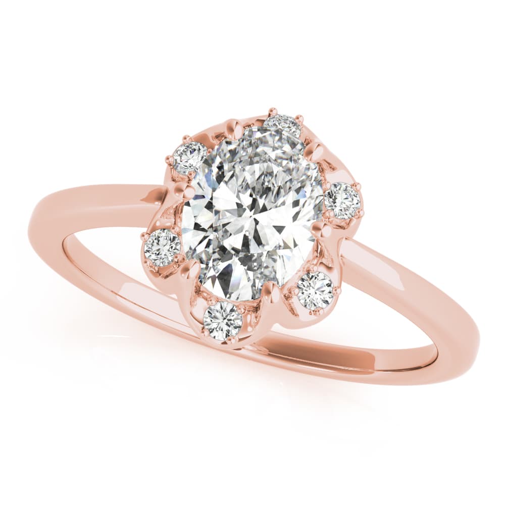 Fashion Rings Oval, style 85128, Front view in rose gold