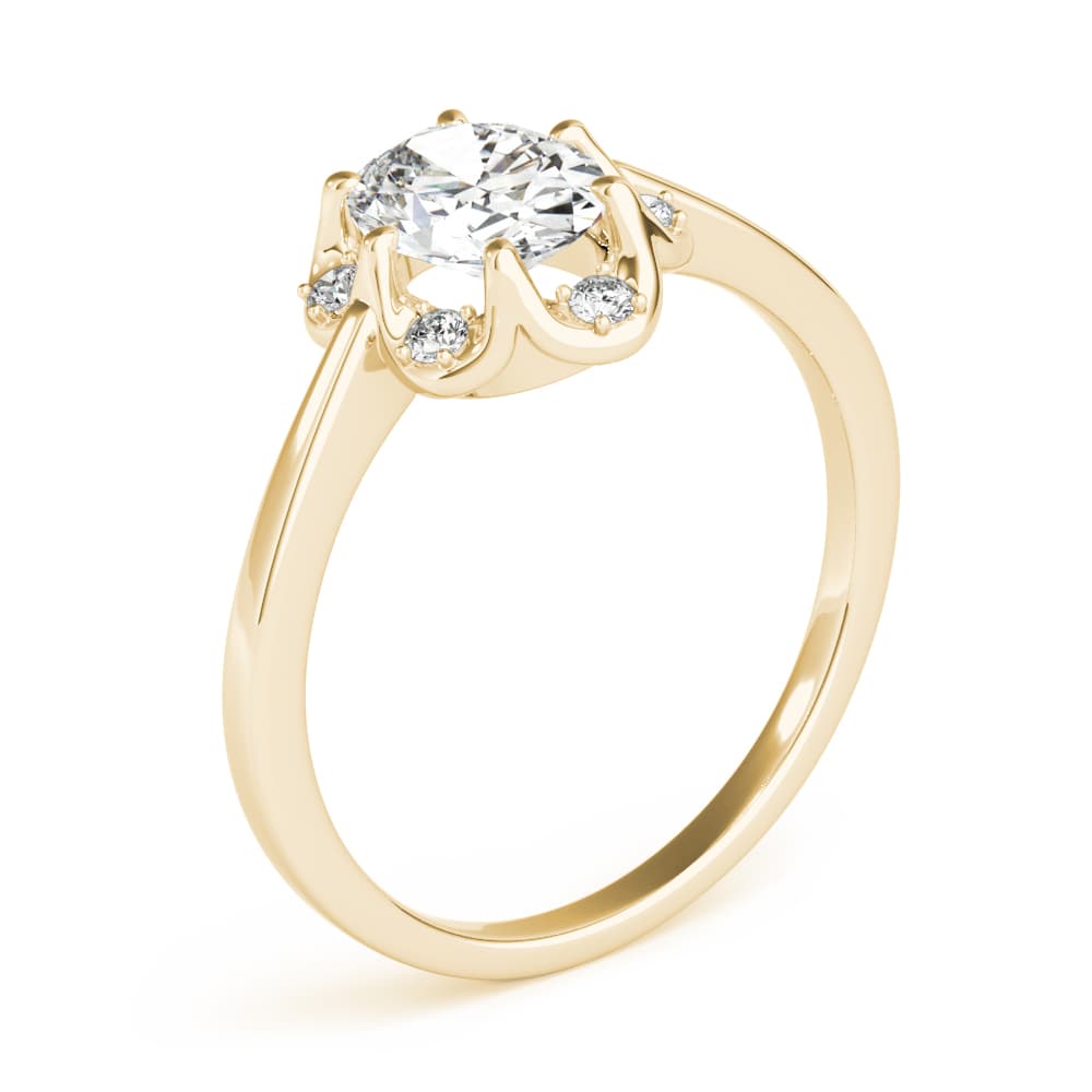 Fashion Rings Oval, style 85128, Angle view in yellow gold