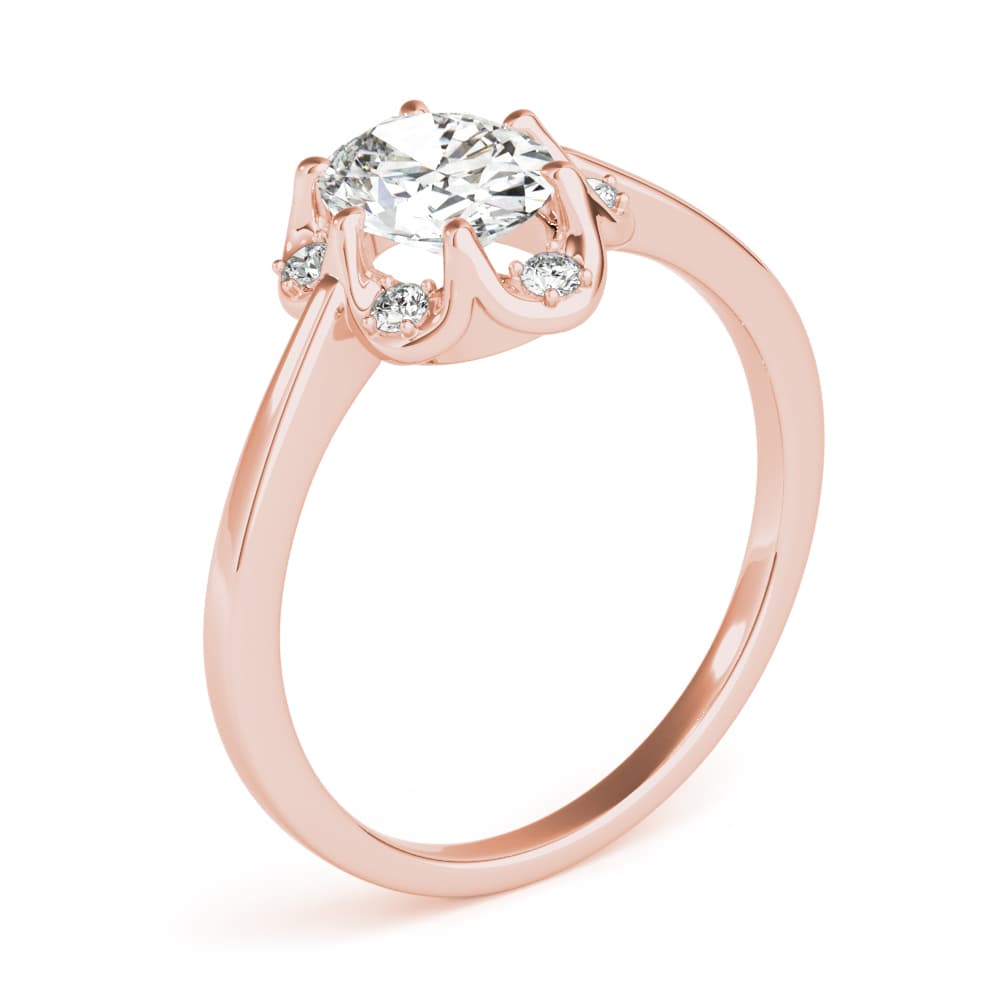 Fashion Rings Oval, style 85128, Angle view in rose gold