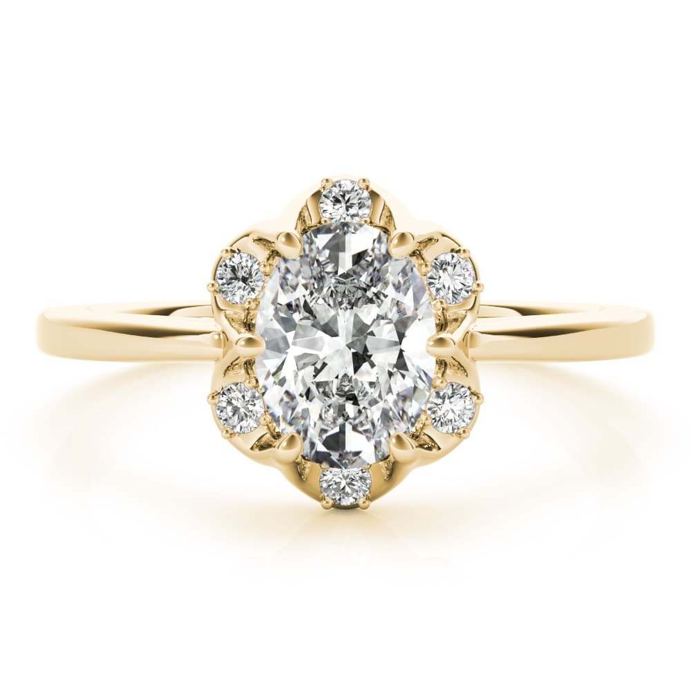 Fashion Rings Oval, style 85128, On hand view in yellow gold