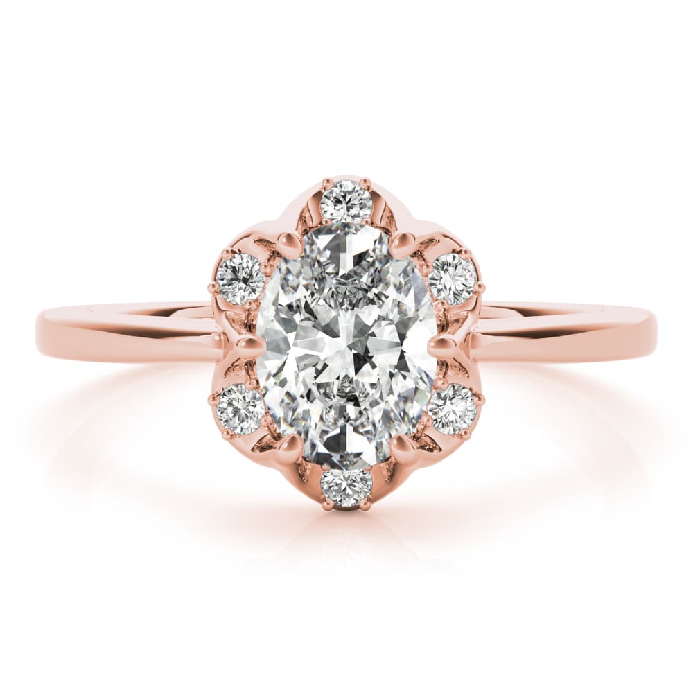 Fashion Rings Oval, style 85128, On hand view in rose gold