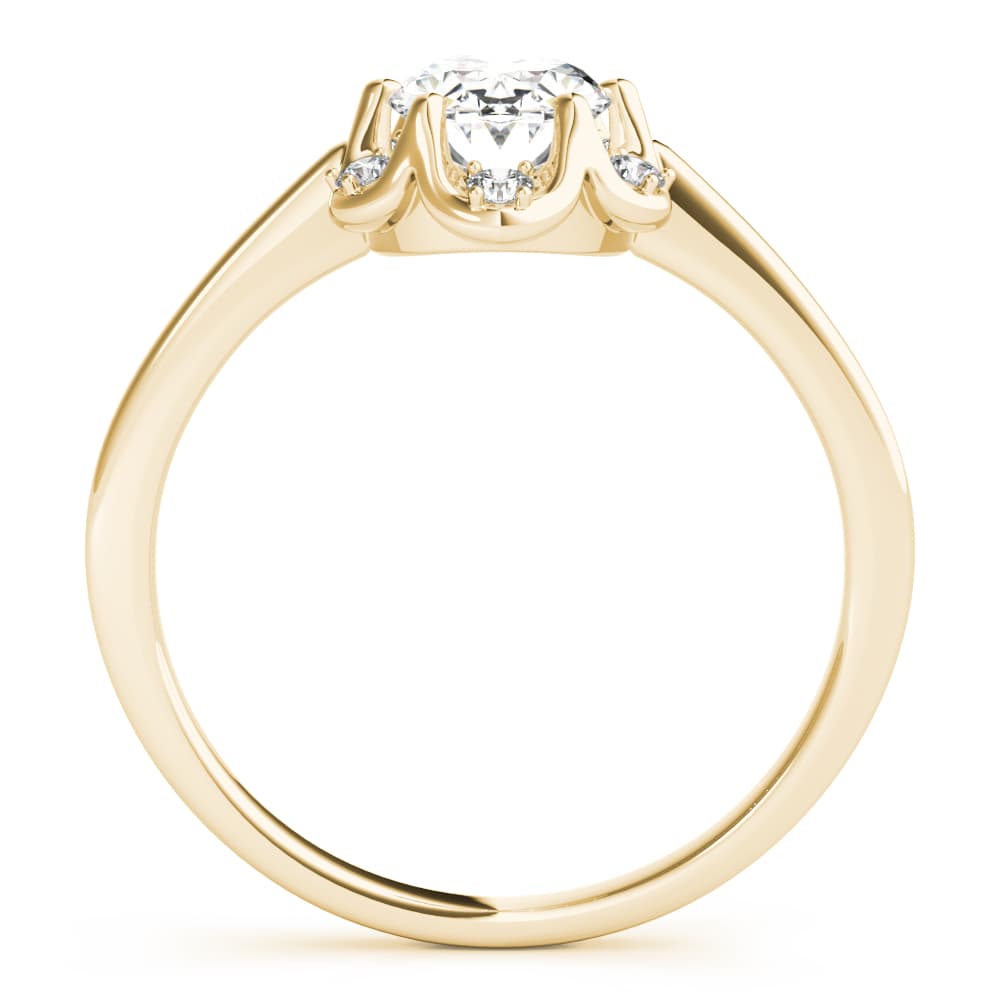 Fashion Rings Oval, style 85128, Side view in yellow gold