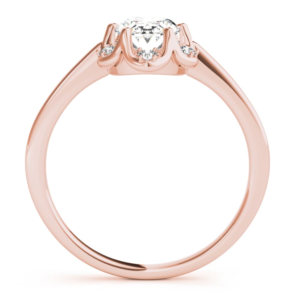 Fashion Rings Oval, style 85128, Side view in rose gold