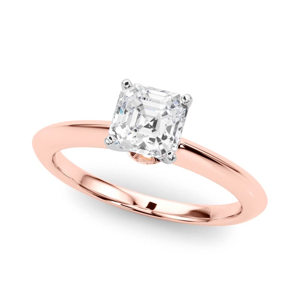 6-Prong Round Solitaire Engagement Ring, style 85131, Front view in rose gold