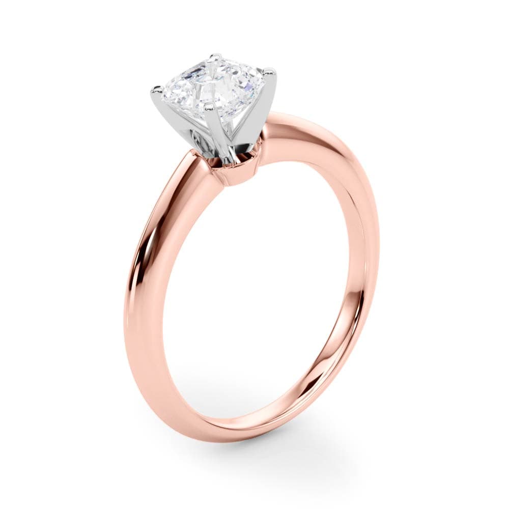 6-Prong Round Solitaire Engagement Ring, style 85131, Angle view in rose gold