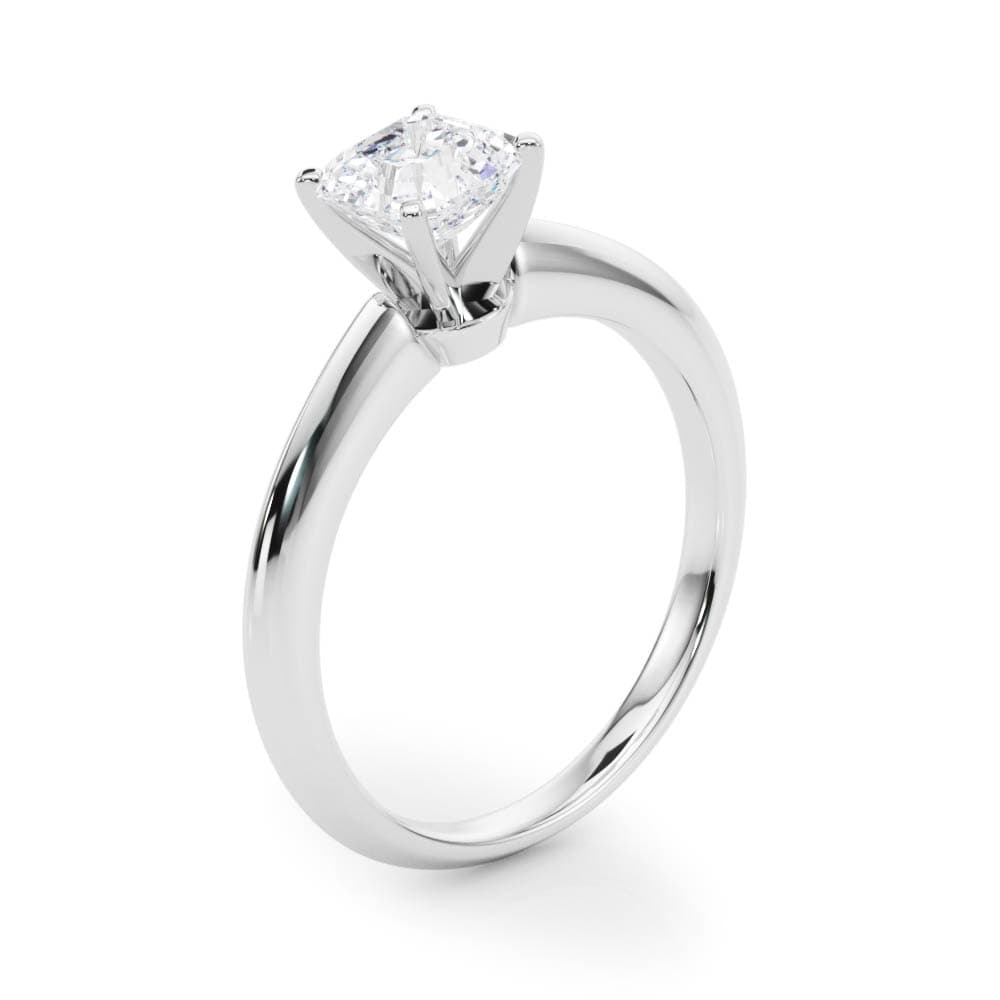 6-Prong Round Solitaire Engagement Ring, style 85131, Angle view in white gold or platinum