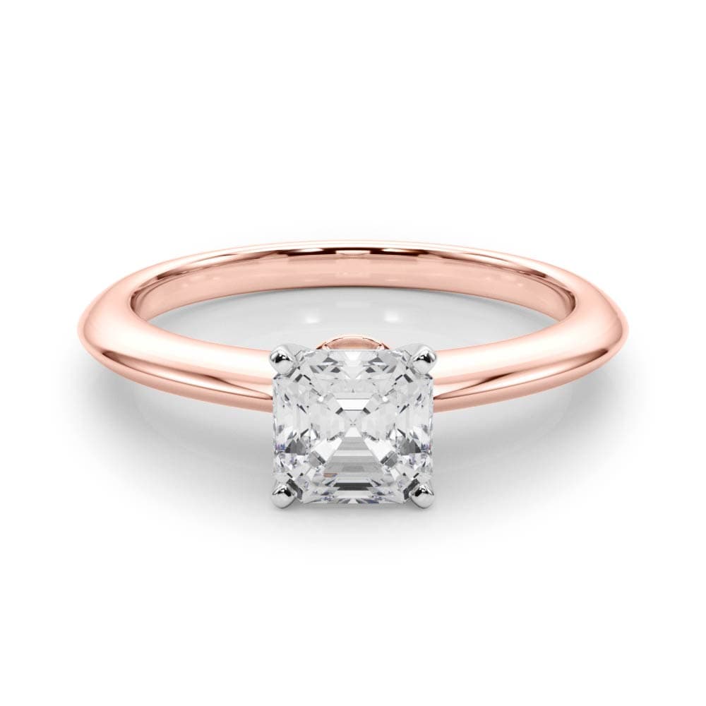 6-Prong Round Solitaire Engagement Ring, style 85131, On hand view in rose gold