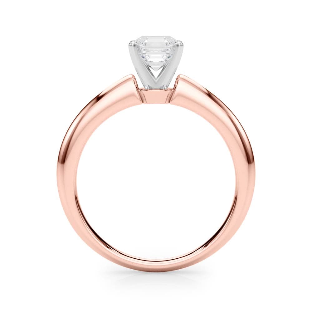 6-Prong Round Solitaire Engagement Ring, style 85131, Side view in rose gold