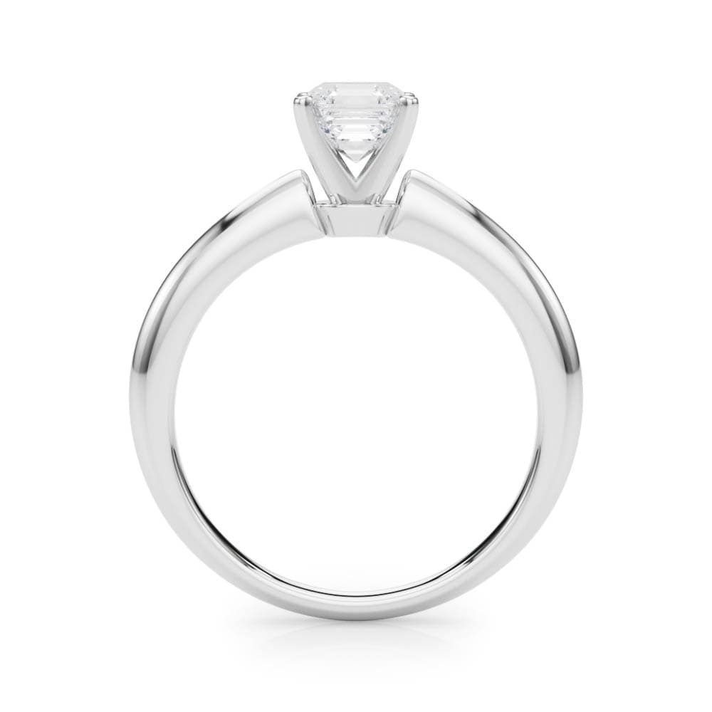 6-Prong Round Solitaire Engagement Ring, style 85131, Side view in white gold or platinum