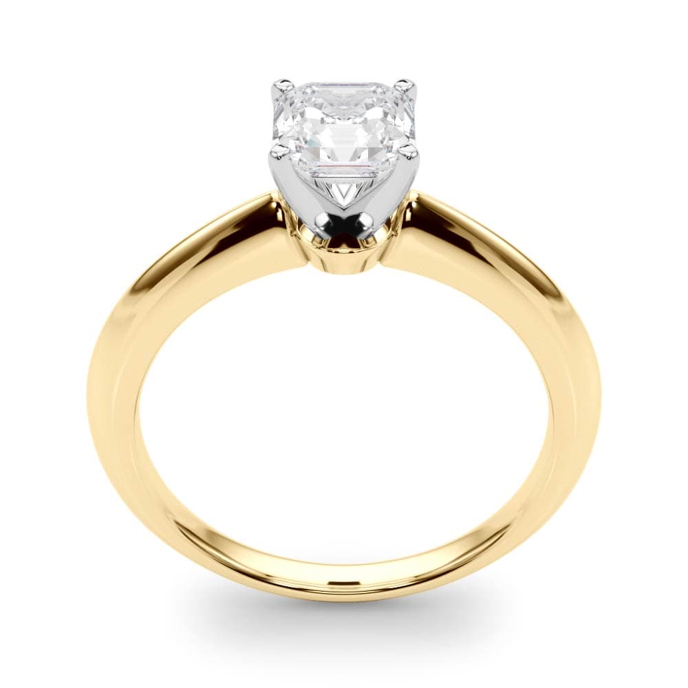 6-Prong Round Solitaire Engagement Ring, style 85131, Top view in yellow gold