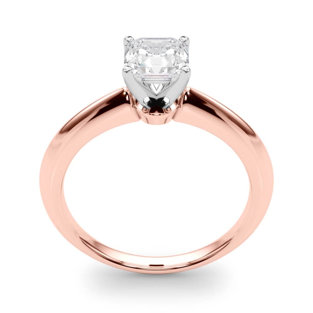 6-Prong Round Solitaire Engagement Ring, style 85131, Top view in rose gold