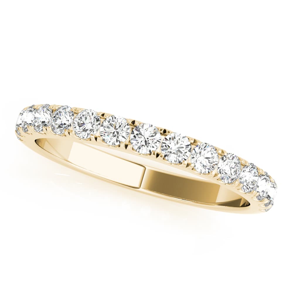 Straight Split Prong Diamond Wedding Band (1/2 ct. tw.), Front view in yellow gold