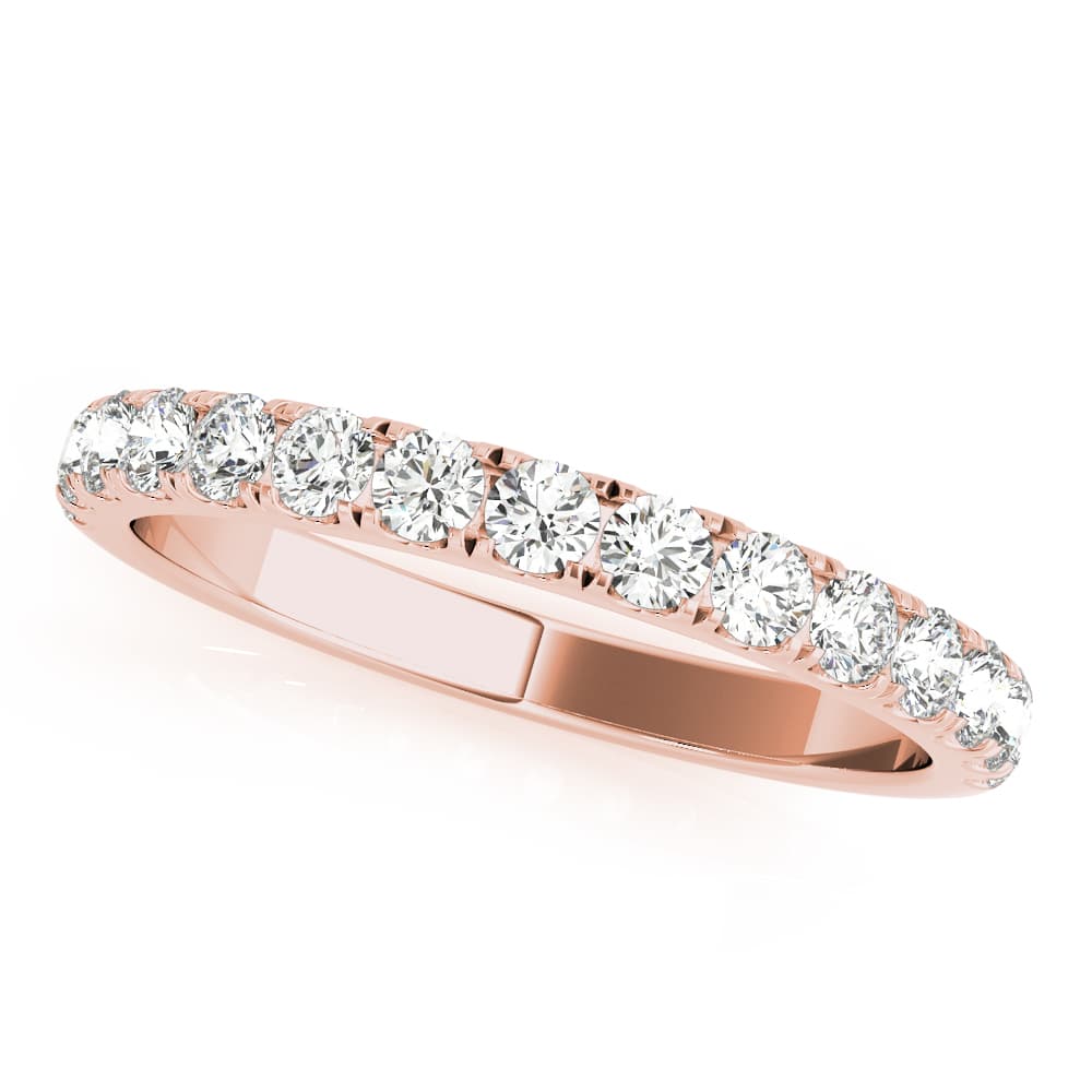 Straight Split Prong Diamond Wedding Band (1/4 ct. tw.), Front view in rose gold