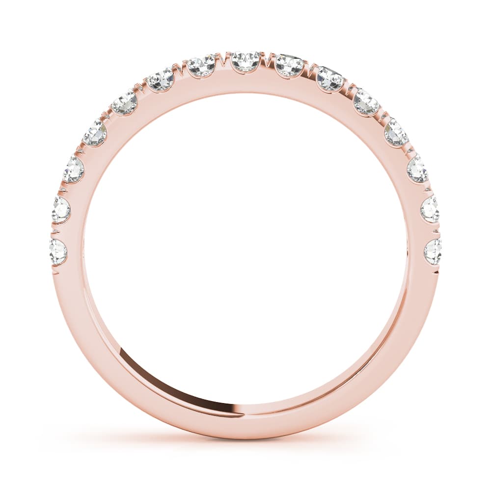 Straight Split Prong Diamond Wedding Band (1/4 ct. tw.), Side view in rose gold