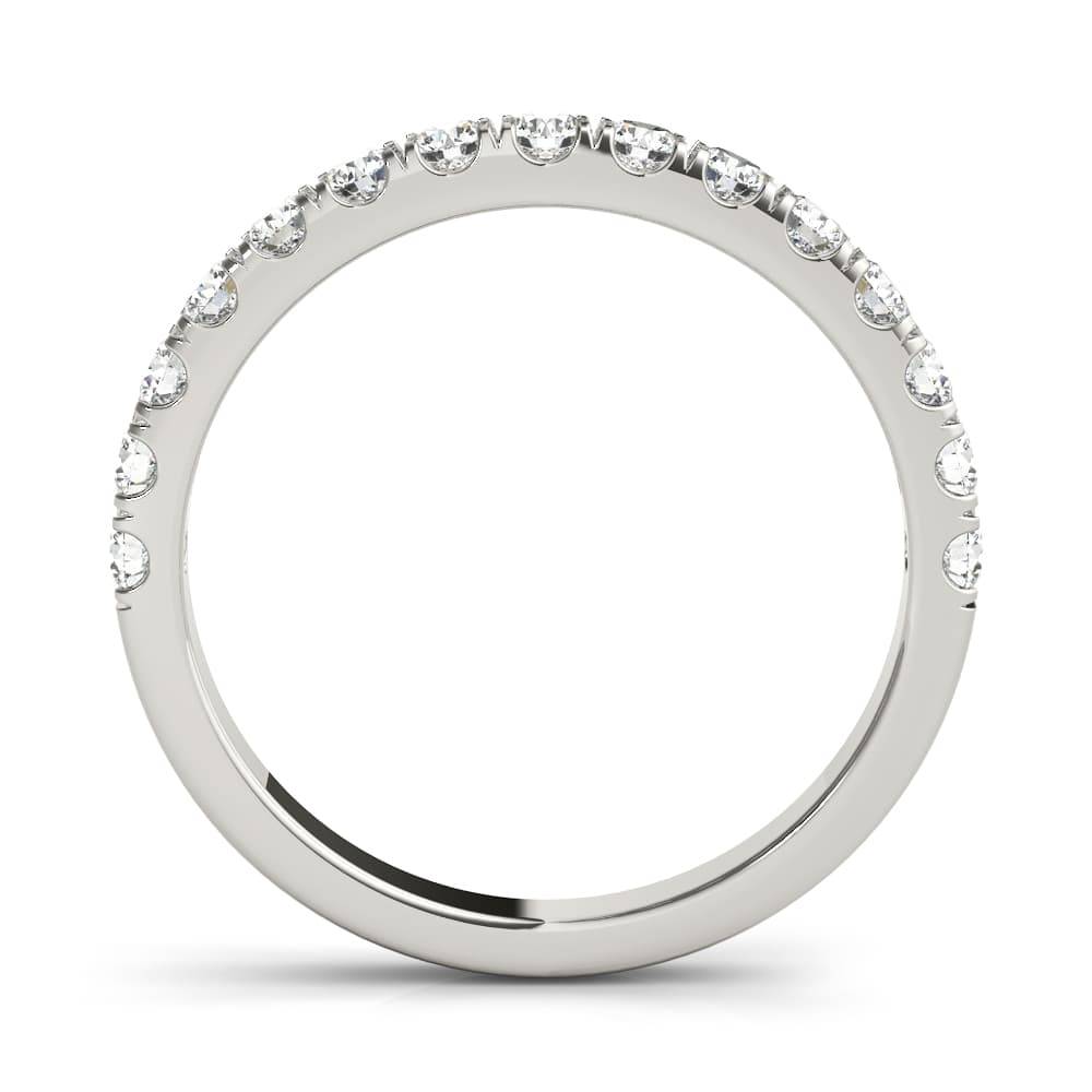 Straight Split Prong Diamond Wedding Band (1/2 ct. tw.), Side view in white gold or platinum