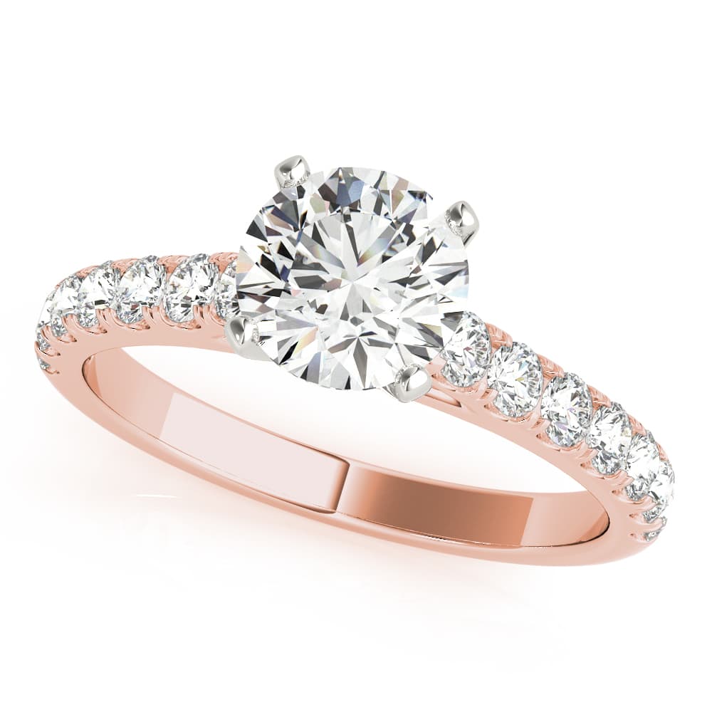 Split-Prong Cathedral Engagement Ring, style 85132, Front view in rose gold