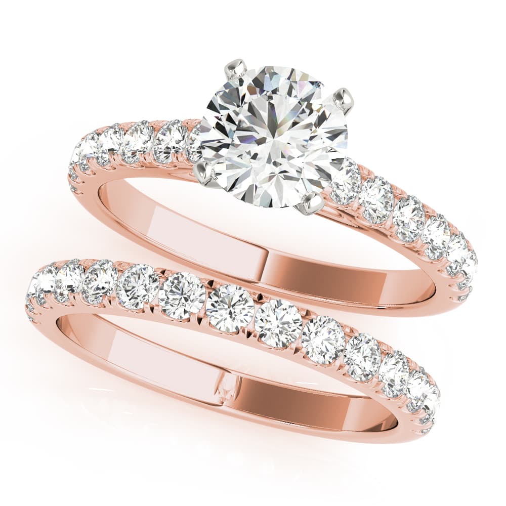 Split-Prong Cathedral Engagement Ring, style 85132, On hand view in rose gold