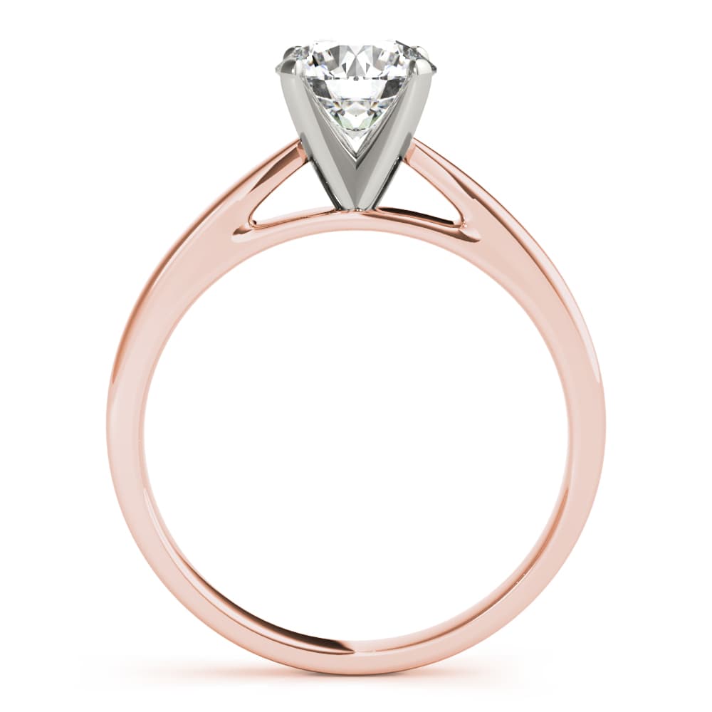 Solitaire Cathedral Engagement Ring, style 85133, Side view in rose gold