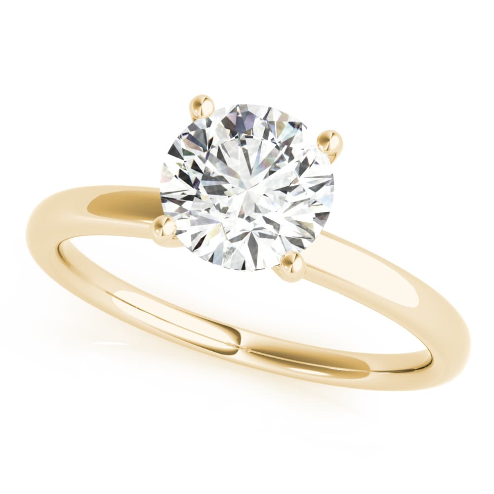 Round Hidden Halo Engagement Ring, style 85135, Front view in yellow gold