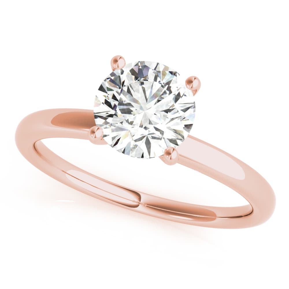 Round Hidden Halo Engagement Ring, style 85135, Front view in rose gold