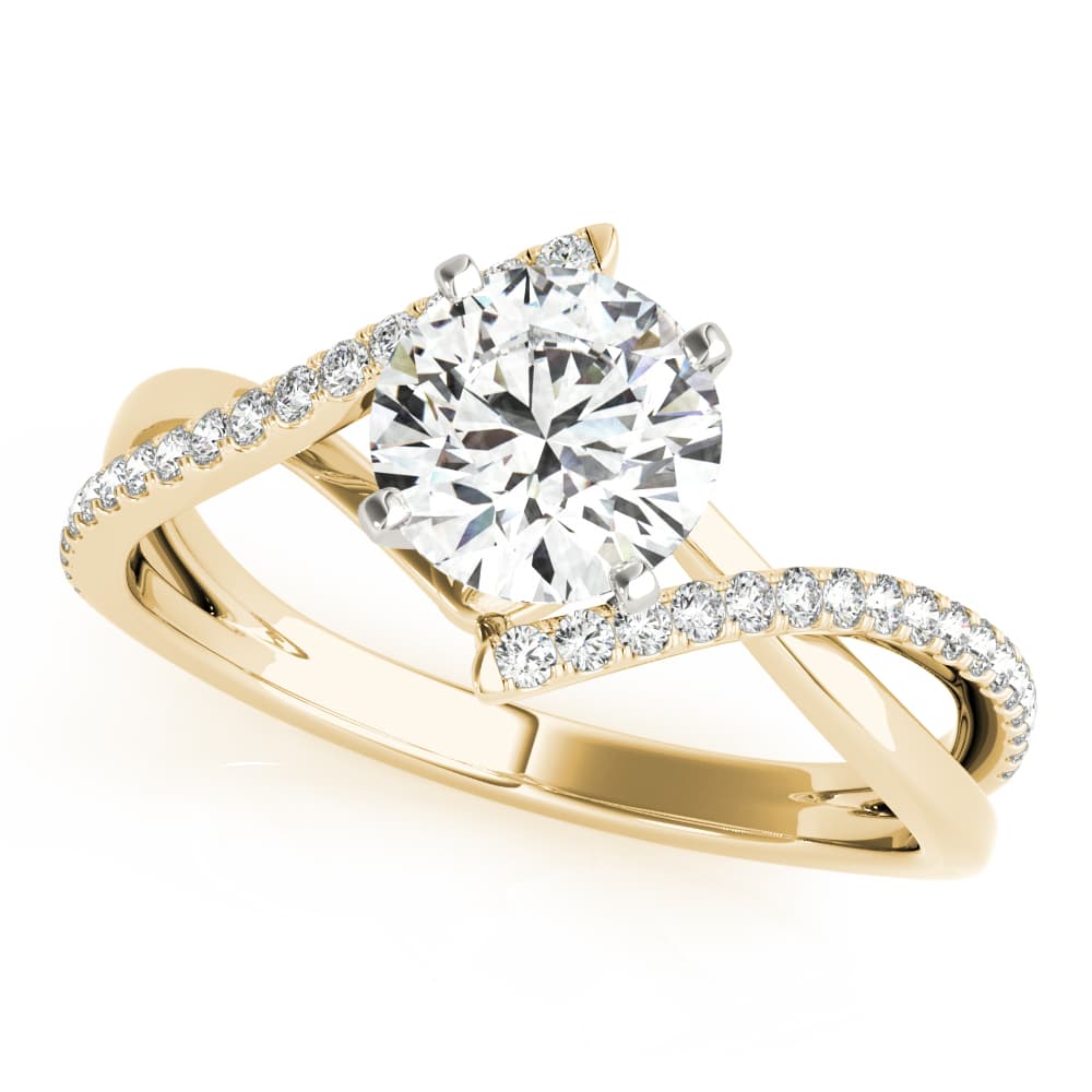 Bypass Engagement Ring, style 85136, Front view in yellow gold