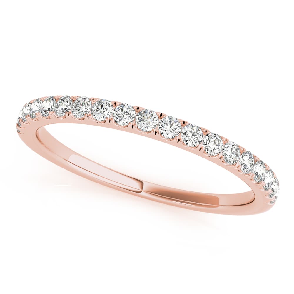 Split Prong Wedding Band (0.28 ct. tw.), Front view in rose gold