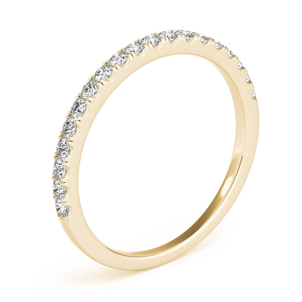 Split Prong Wedding Band (0.28 ct. tw.), Angle view in yellow gold