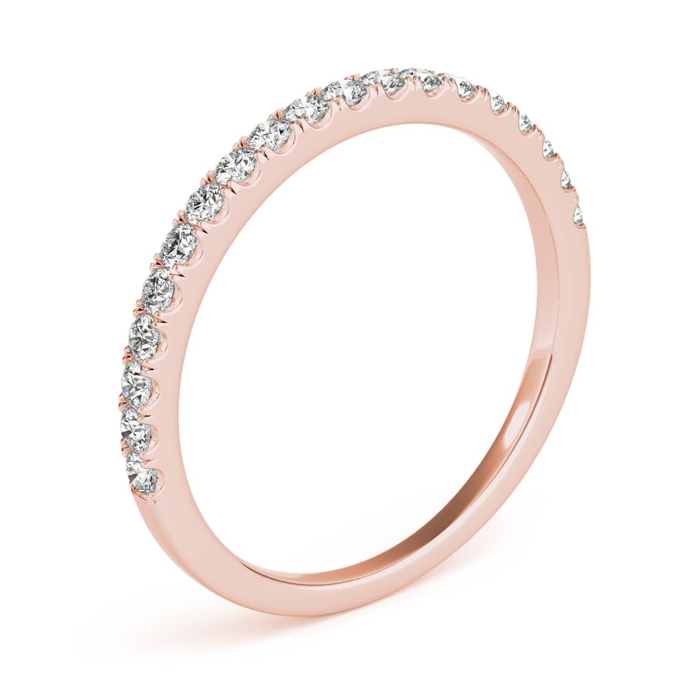Split Prong Wedding Band (0.28 ct. tw.), Angle view in rose gold