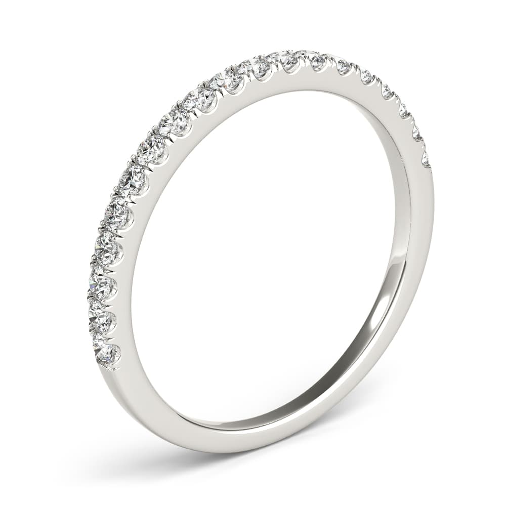 Split Prong Wedding Band (0.28 ct. tw.), Angle view in white gold or platinum