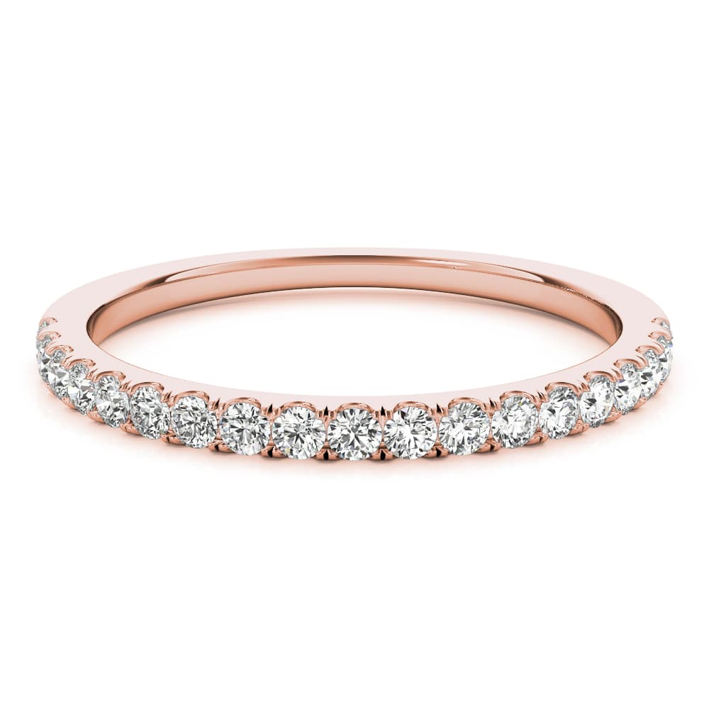 Split Prong Wedding Band (0.28 ct. tw.), On hand view in rose gold