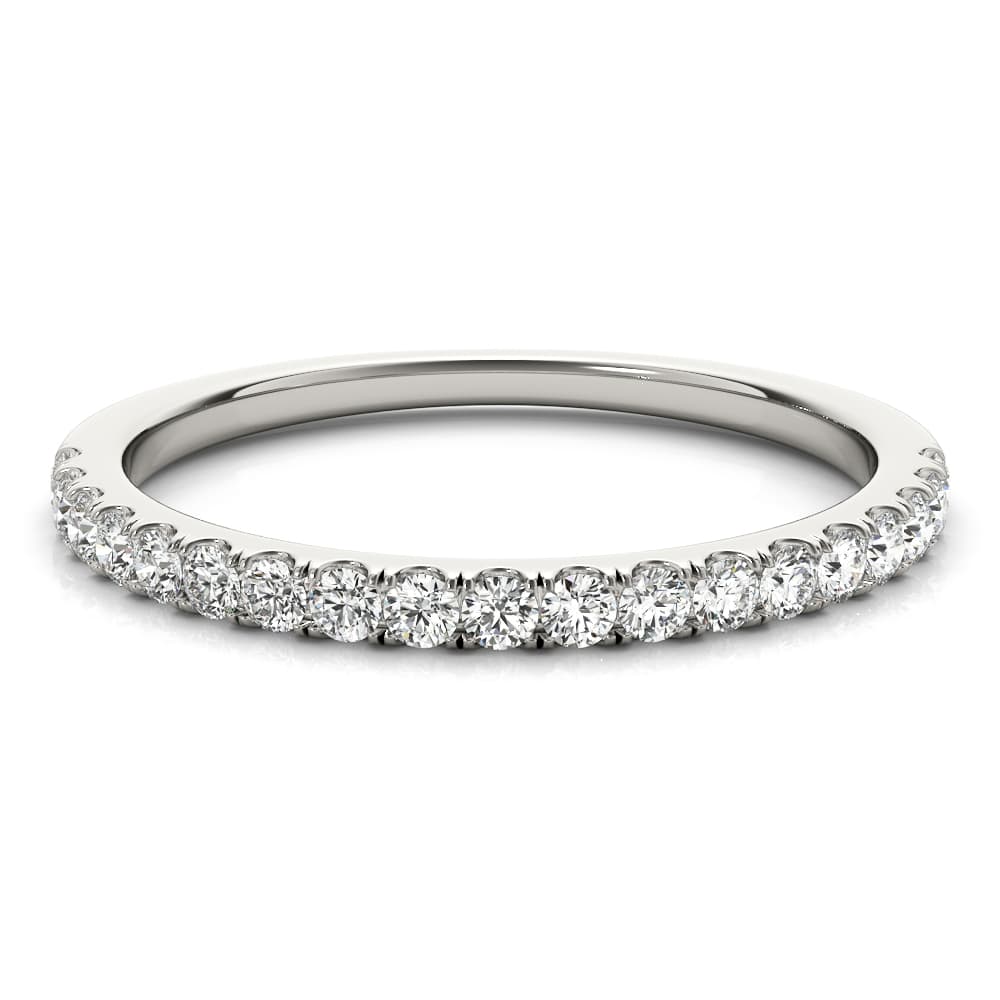 Split Prong Wedding Band (0.28 ct. tw.), On hand view in white gold or platinum