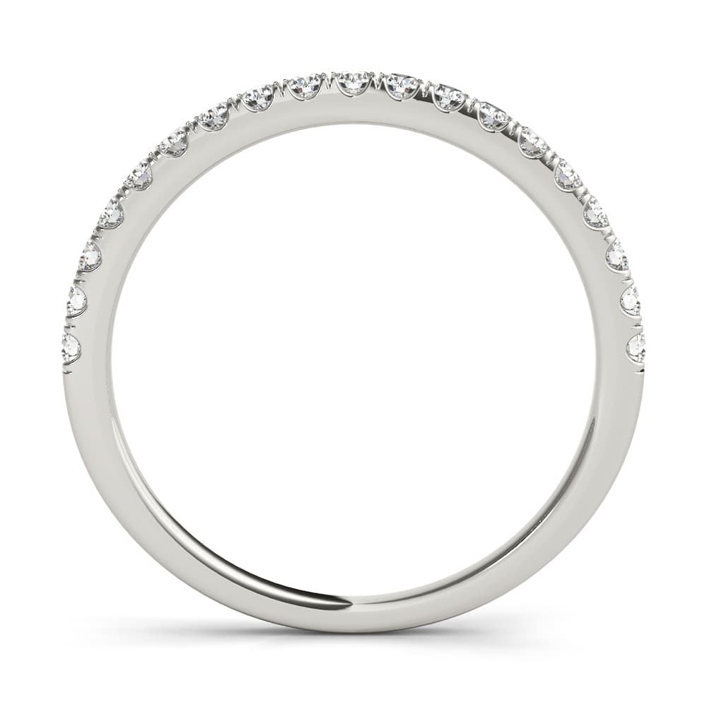 Split Prong Wedding Band (0.28 ct. tw.), Side view in white gold or platinum