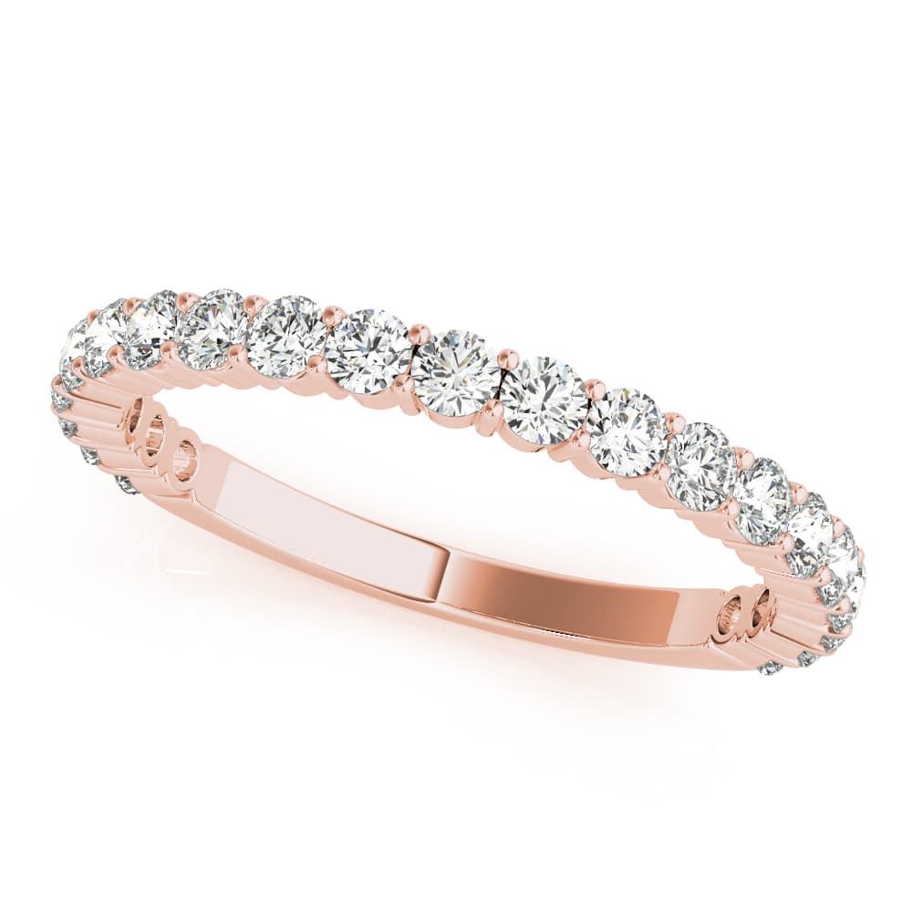 Shared Prong Wedding Band (5/8 ct. tw.), Front view in rose gold