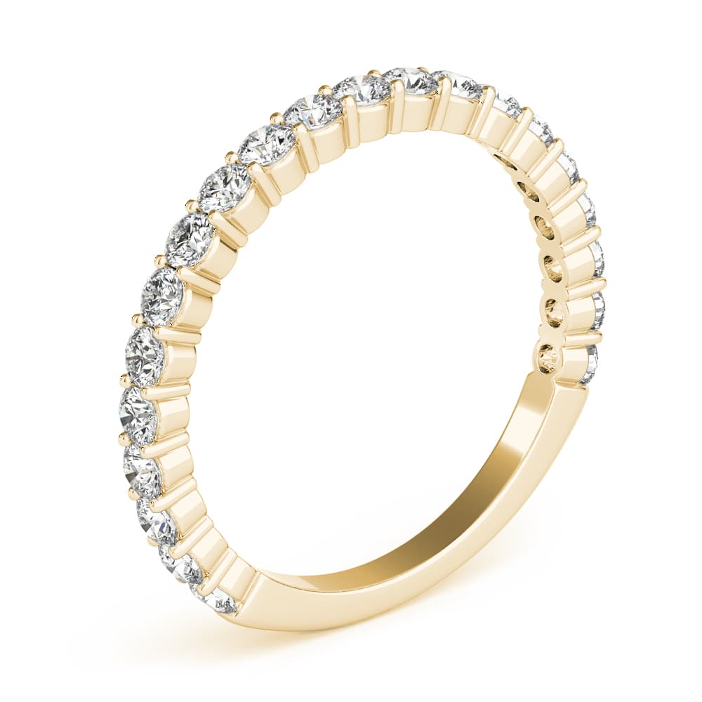 Shared Prong Wedding Band (5/8 ct. tw.), Angle view in yellow gold