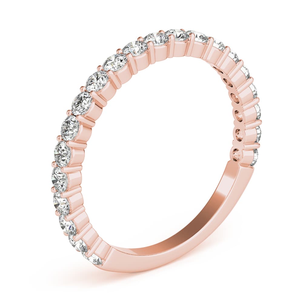 Shared Prong Wedding Band (5/8 ct. tw.), Angle view in rose gold