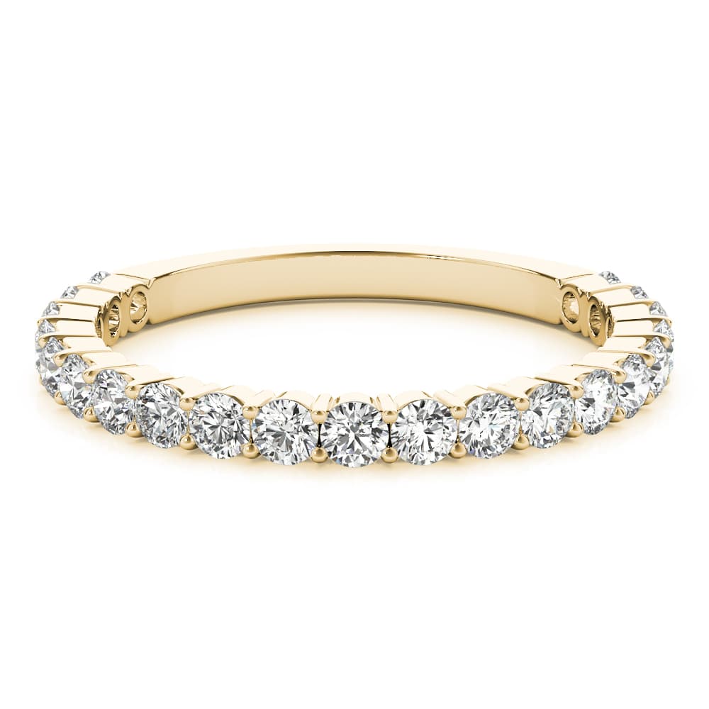 Shared Prong Wedding Band (5/8 ct. tw.), On hand view in yellow gold