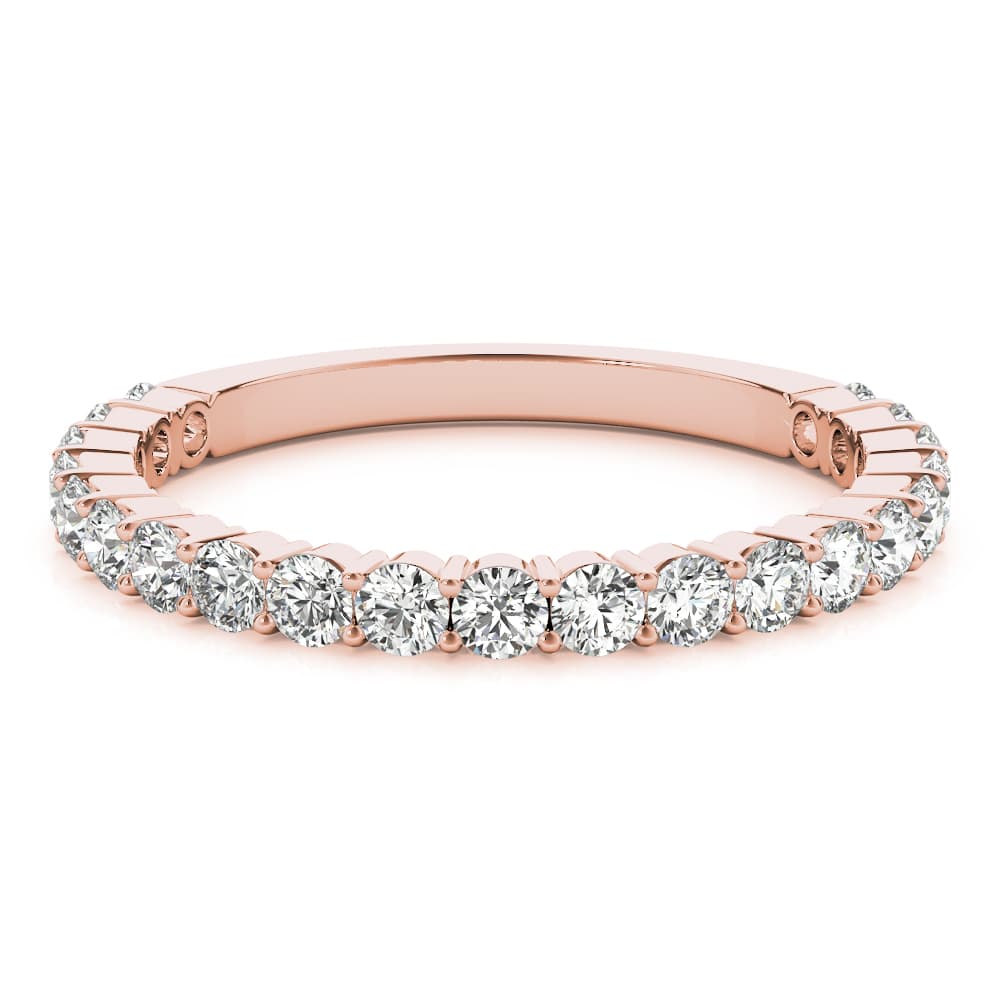 Shared Prong Wedding Band (5/8 ct. tw.), On hand view in rose gold