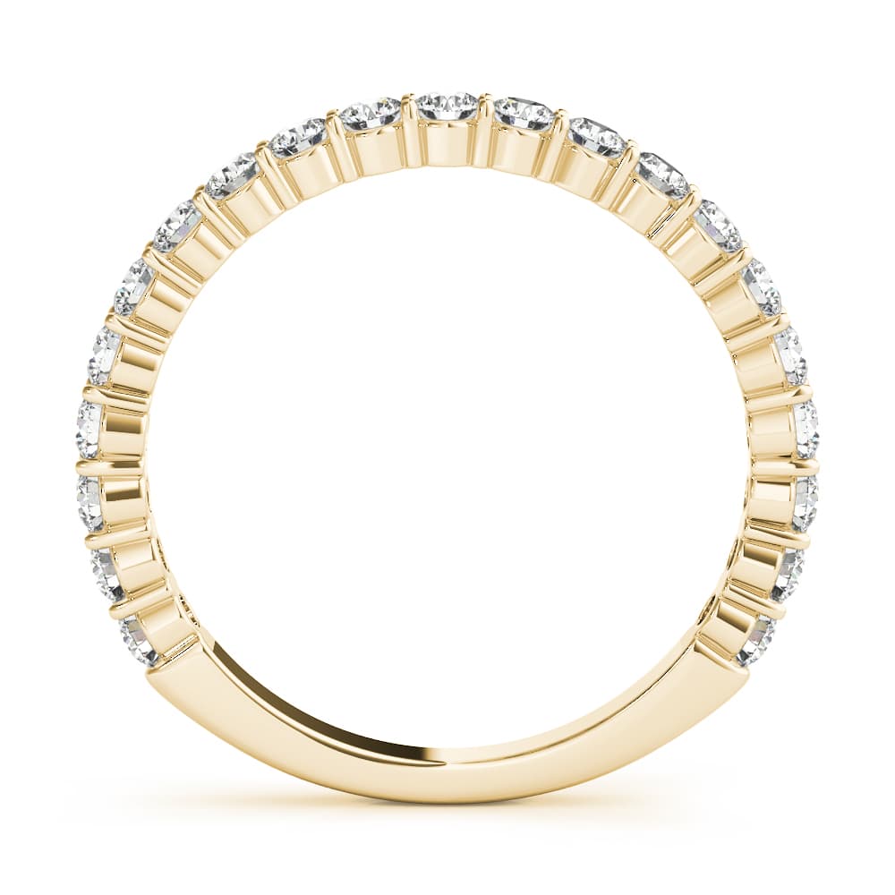 Shared Prong Wedding Band (5/8 ct. tw.), Side view in yellow gold