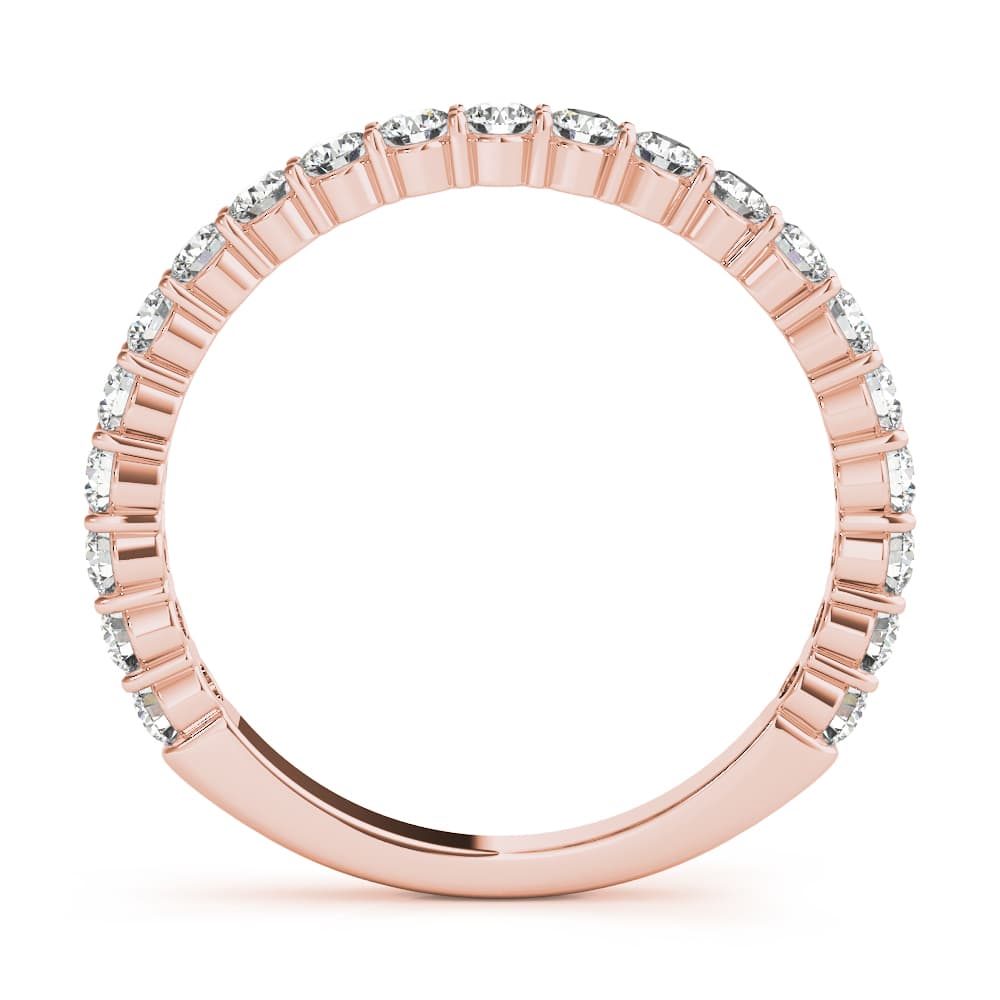 Shared Prong Wedding Band (5/8 ct. tw.), Side view in rose gold