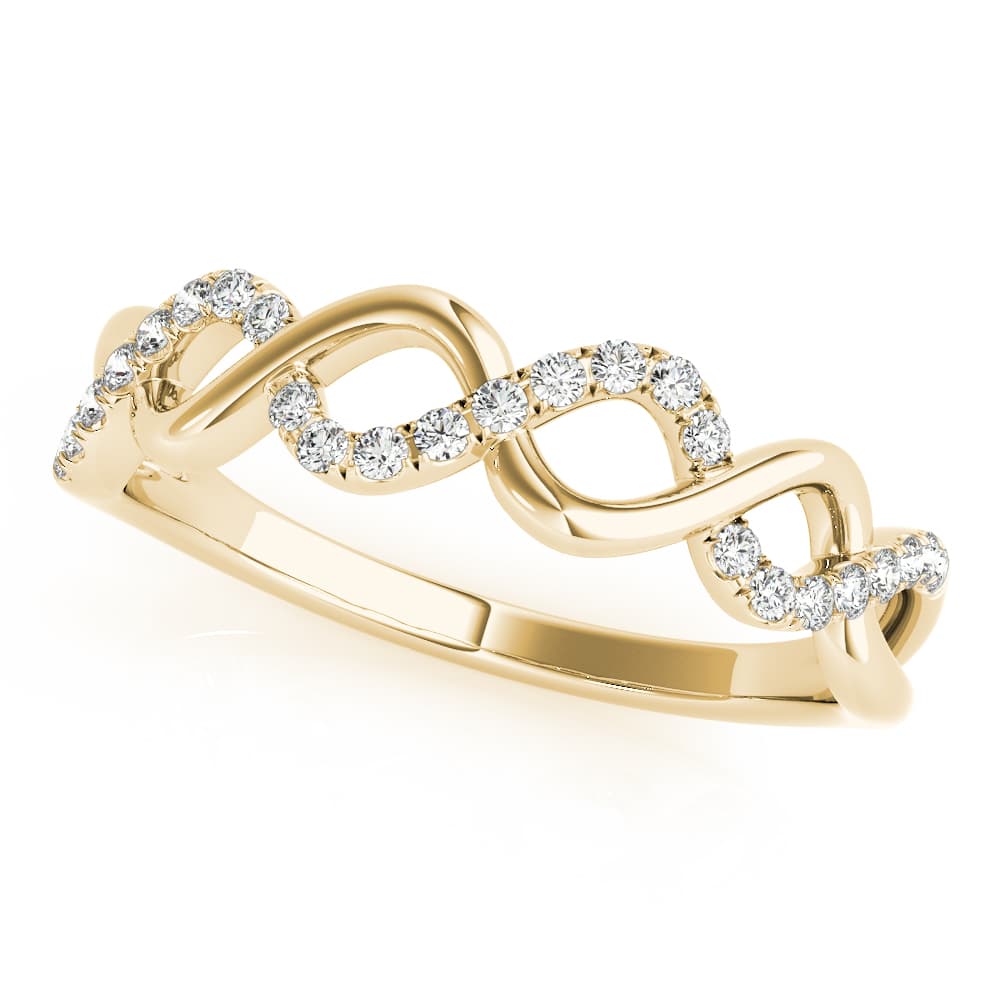 Twisted Band (0.15 ct. tw.), Front view in yellow gold