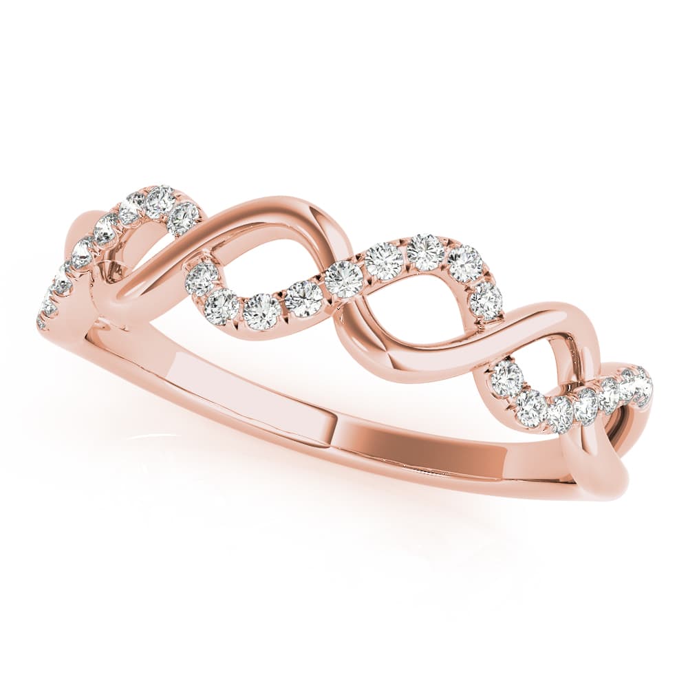 Twisted Band (0.15 ct. tw.), Front view in rose gold