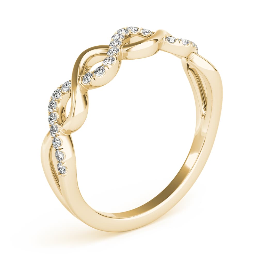 Twisted Band (0.15 ct. tw.), Angle view in yellow gold