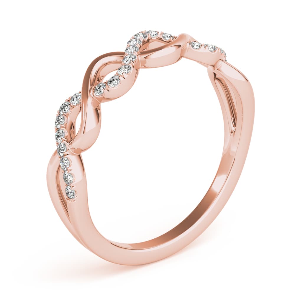 Twisted Band (0.15 ct. tw.), Angle view in rose gold